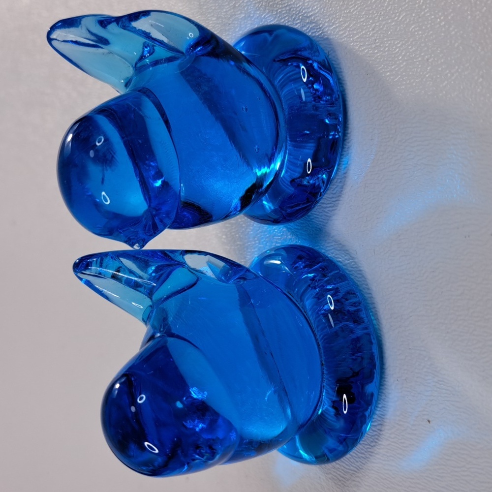 2 Leo Ward Glass Blue Bird of Happiness Signed Figurine USA - Picture 3 of 14